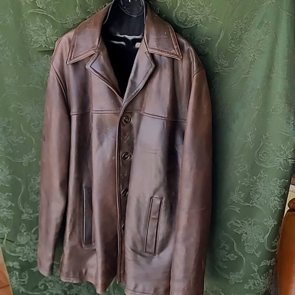 Eddys Heavy Leather Coat XL